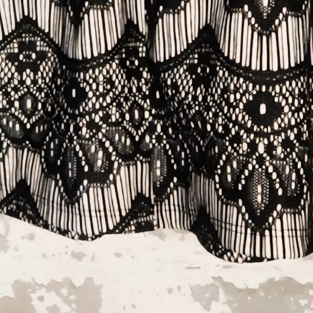 Guess Los Angeles Skirt Medium Black White‎ Patterned Mini Skater Dark Fairy